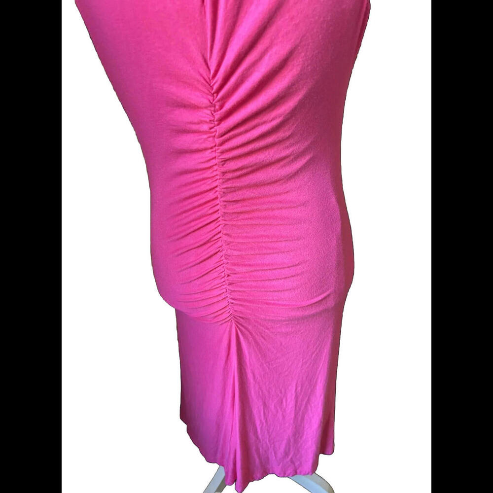 👗🌸Barbiecore Pink Barbiecore Sleeveless Knit Dress Snake Detail Size M - Picture 6 of 6